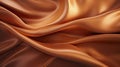 Abstract background of brown satin or silk fabric. 3d render illustration Generative AI