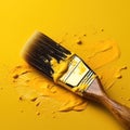 abstract background brush in paint on yellow background .free space for text