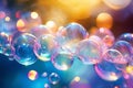 Abstract background of bubbles with a bright and colorful bokeh effect. Royalty Free Stock Photo