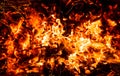 Abstract background of burning coals of fire with sparks Royalty Free Stock Photo