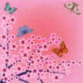 Abstract background with butterfly and flowers Royalty Free Stock Photo