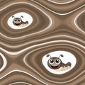 Abstract background with cartoon caterpillar in brown Royalty Free Stock Photo