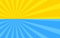 Abstract background with cartoon rays of yellow and blue color. Royalty Free Stock Photo