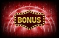 background of casino bonus vintage sign and confetti