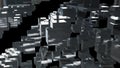 Abstract background with chaotic cubes. 3d rendering Royalty Free Stock Photo