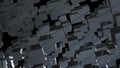 Abstract background with chaotic cubes. 3d rendering Royalty Free Stock Photo