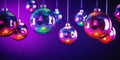 Abstract background with Christmas balls, purple template Royalty Free Stock Photo