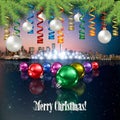 Abstract background with Christmas decorations