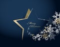 Abstract background with Christmas star and Merry Christmas Royalty Free Stock Photo