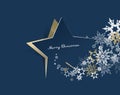 Abstract background with Christmas star and Merry Christmas text Royalty Free Stock Photo