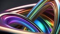 Abstract background chrome metal wave, light neutral tones of rainbow. Royalty Free Stock Photo