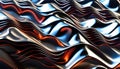 Abstract background chrome metal wave, light neutral tones of rainbow. Royalty Free Stock Photo