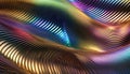 Abstract background chrome metal wave, light neutral tones of rainbow. Royalty Free Stock Photo