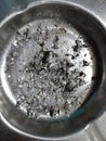 abstract background of cigarette ashes in an ashtray Royalty Free Stock Photo