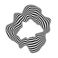 Abstract background with circle wave lines. Dynamic abstract vector design. 3D optical illusion- line art. Curved smooth shape