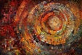 abstract background with circles. Multicolored abstract spiral. art background. Oil painting style