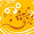 abstract background with circles and scrolls, vector illustration