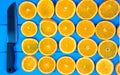 Abstract background with citrus-fruit of orange slices. Close-up. Studio photography. Royalty Free Stock Photo