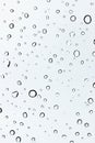 Abstract background of clear droplets of rain on car window Royalty Free Stock Photo