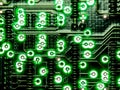 Abstract background,close up green circuit board. Electronic computer hardware technology. Mainboard computer background. Integrat Royalty Free Stock Photo