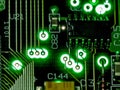 Abstract background,close up green circuit board. Electronic computer hardware technology. Mainboard computer background. Integrat Royalty Free Stock Photo