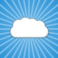 Abstract background cloud in the blue sky with sun rays. Royalty Free Stock Photo