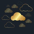 Abstract background for cloud,Gold color,vector illustrations Royalty Free Stock Photo