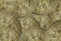Abstract background of the coins of Russia.