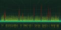 Abstract background color graph from points in audio wave on dark. Technology concept virtual points data. Banner for business,