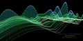 Abstract background color graph from pointsc on curves. Technology concept virtual points data. Banner for business, science and
