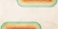 Abstract background of color lines in 70s Retro style. Vintage colourful stripes banner for Postcard, Social Media