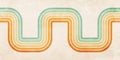 Abstract background of color lines in 70s Retro style. Vintage colourful stripes banner for Postcard, Social Media