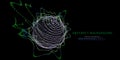 Abstract background with color wireframe sphere from dots. Big data. Polygonal concept for science and technology. Business,