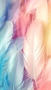 Abstract background with colored feathers, generative AI. Royalty Free Stock Photo