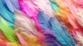 Abstract background with colored feathers, generative AI. Royalty Free Stock Photo