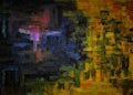 Abstract background of colored grunge texture of blurred paint smears and stains on textured canvas