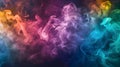 Abstract background with colored smoke. Neon waves on a black background. Royalty Free Stock Photo