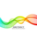 Abstract background of colored smooth lines transparent wave, design element Royalty Free Stock Photo