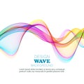 Abstract background of colored smooth lines transparent wave, design element Royalty Free Stock Photo