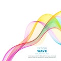 Abstract background of colored smooth lines transparent wave, design element Royalty Free Stock Photo