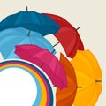 Abstract background with colored umbrellas for Royalty Free Stock Photo