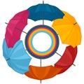 Abstract background with colored umbrellas for Royalty Free Stock Photo