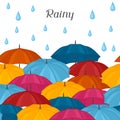 Abstract background with colored umbrellas and Royalty Free Stock Photo