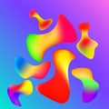 Abstract background of colorful amorphous shapes, pattern with gradients