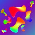 Abstract background of colorful amorphous shapes, pattern with gradients