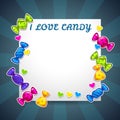 Abstract background with colorful candy stickers