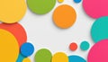 abstract background colorful circles border on white copy space Royalty Free Stock Photo