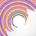 Abstract background of colorful circles with lines, technology backdrop, geometric shapes Royalty Free Stock Photo