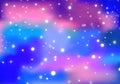 Abstract Background with Colorful Clouds and Shiny Stars. Magic Galaxy Pattern. Vector Cosmic Illustration