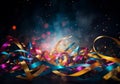 abstract Background of colorful confetti streamers background Royalty Free Stock Photo